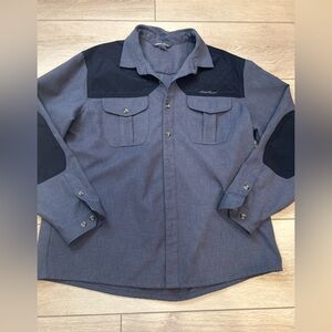 Eddie Bauer‎ Sport Shop Shirt Jacket Mens XL Button Up Quilted Shooting Hunting